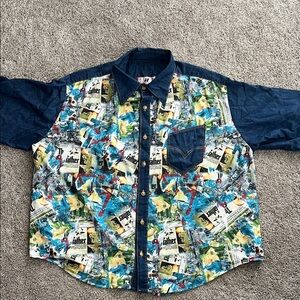 Untouchable Designz by Shaka Shabaxx Godfather logo denim shirt